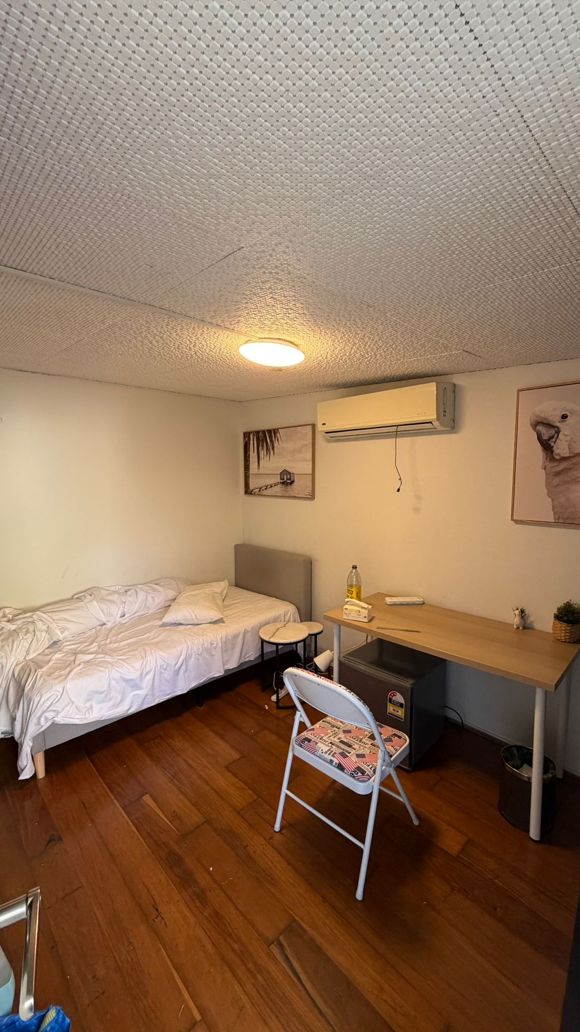 Airbnb bedroom before cleaning