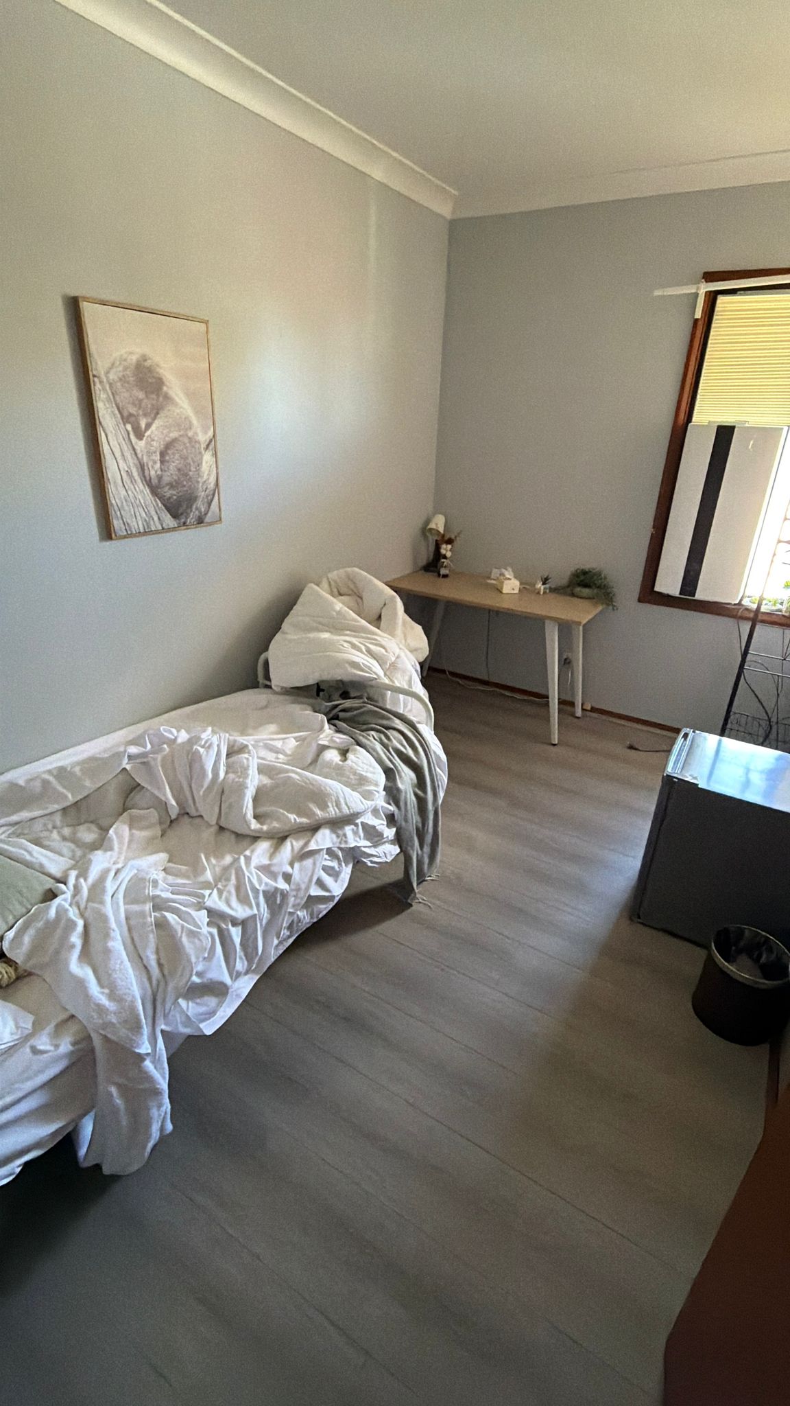 Airbnb bedroom before cleaning