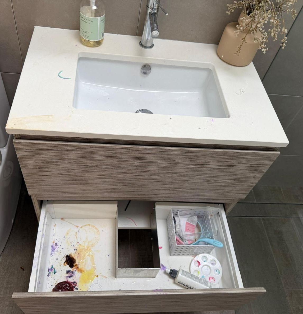 Toilet Sink before domestic cleaning