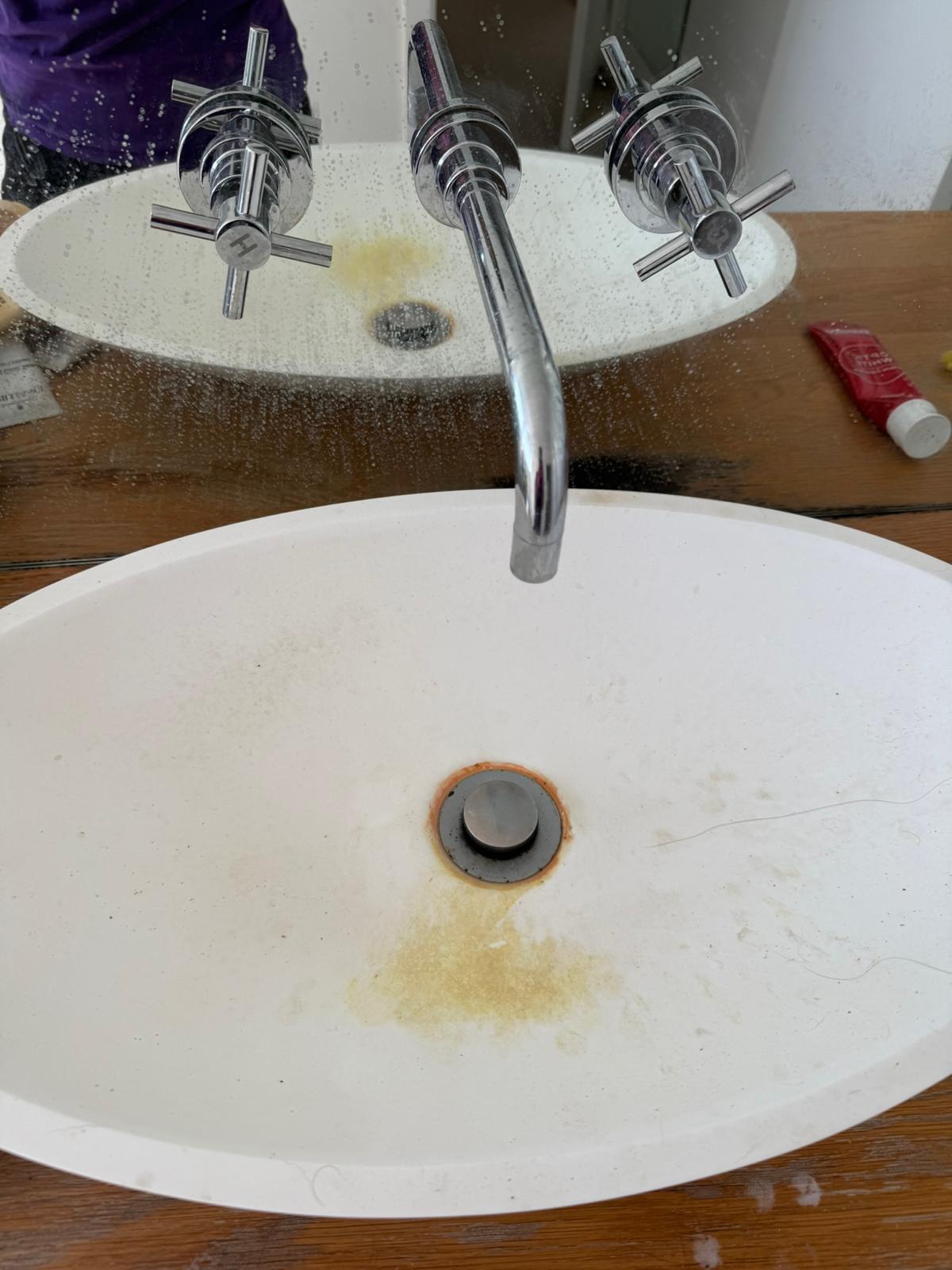 Toilet Sink before domestic cleaning