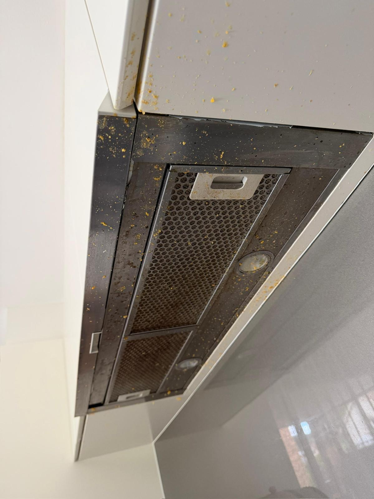 Exhaust Kitchen Fan before domestic cleaning