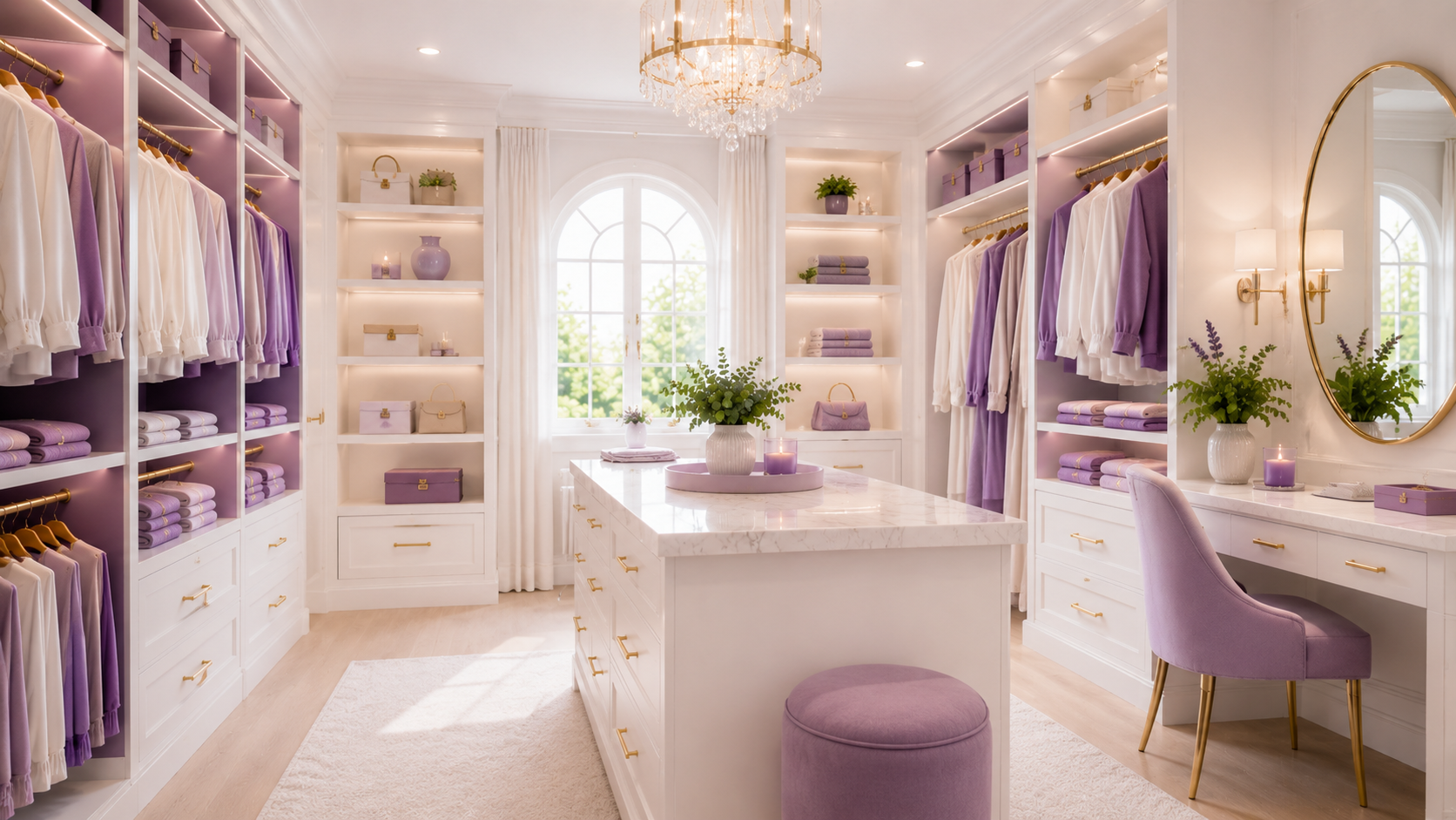 A premium walk-in wardrobe styled by Viva Edit Signature